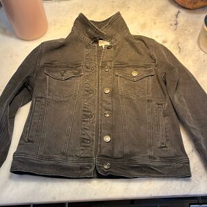 Jcrew black crop denim jacket